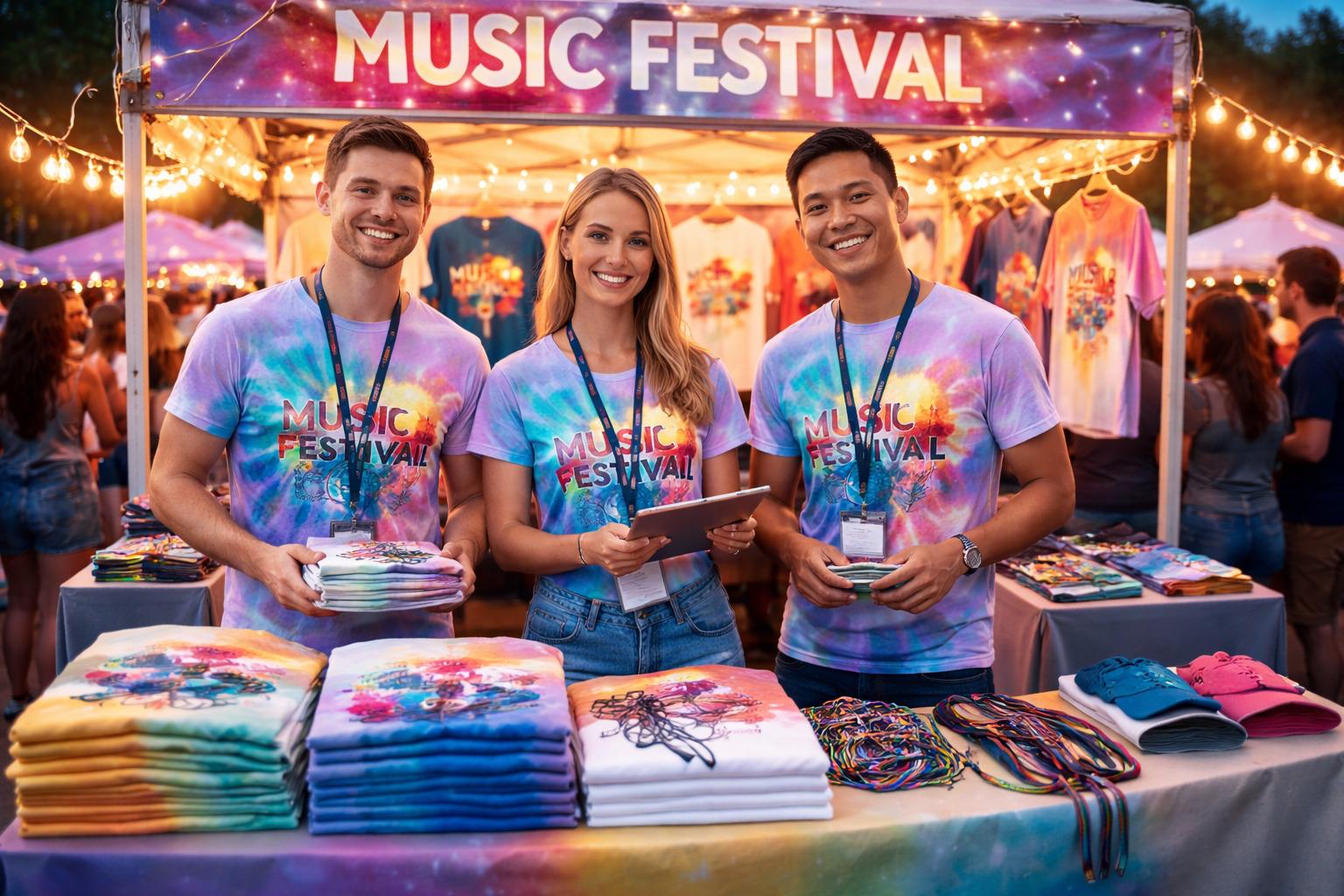 Pot personaliza tricouri pentru un festival de muzică